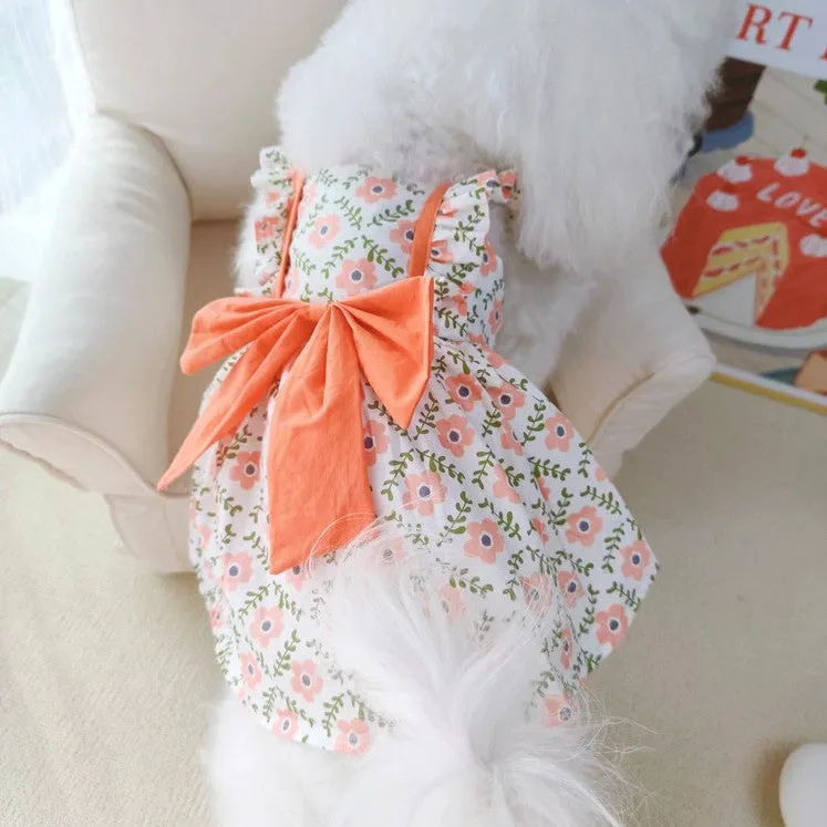 Big Bow Flower Pet Dress
